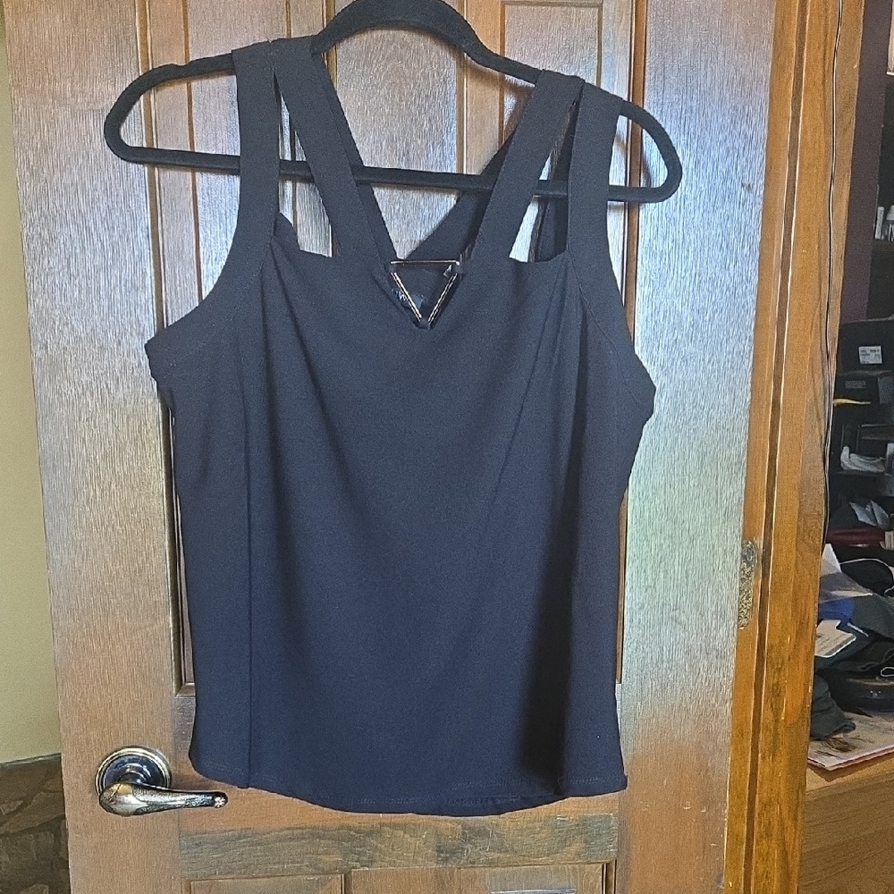 AUW Black Double Strap Tank Top